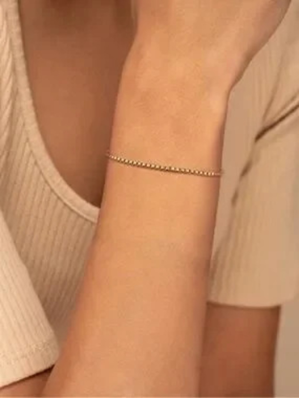 18k Gold Plated Box Chain Bracelet